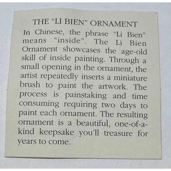 Li Bien "The Angels" Large Reverse Hand Painted 2001 Glass Christmas Ornament - Picture 9 of 9